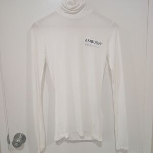 Ambush White Lightweight Jersey Workshop Turtleneck Long Sleeve Top